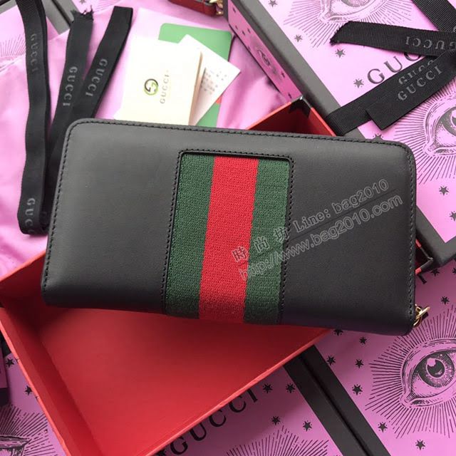 Gucci錢包 古馳新款拉鏈女錢包 瑪格麗特皇后拉鏈包系列 476069大紅拼色全皮  gdj1113